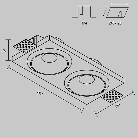Встраиваемый светильник Technical DL124-GU10-02-TRS-W - фото