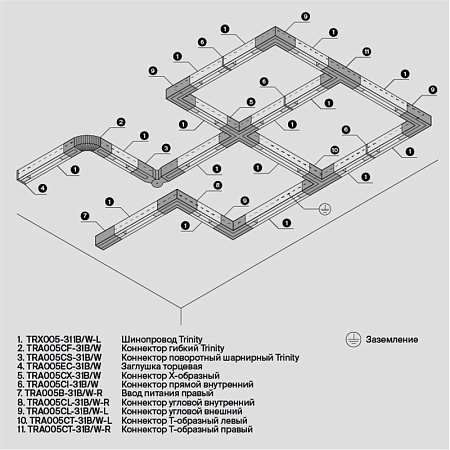 Шинопровод накладной/подвесной Technical TRX005-311B - фото
