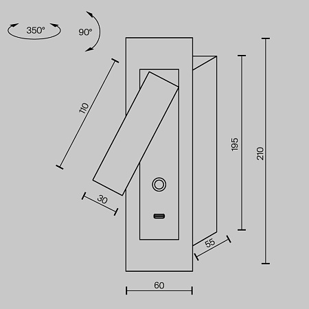 Настенный светильник (бра) Maytoni MOD495WL-L3B3K1 - фото