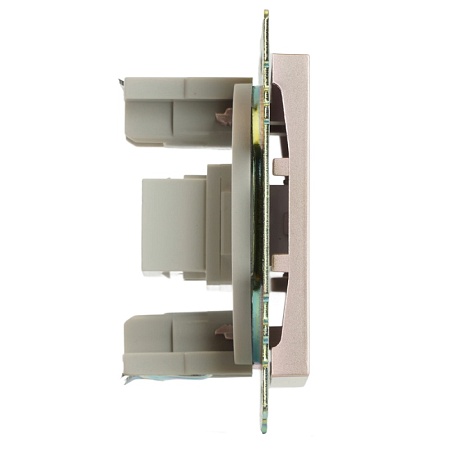 Розетка HDMI 2.1, Type A  (механизм), STEKKER GLS00-7118-02, серия Катрин, шампань - фото