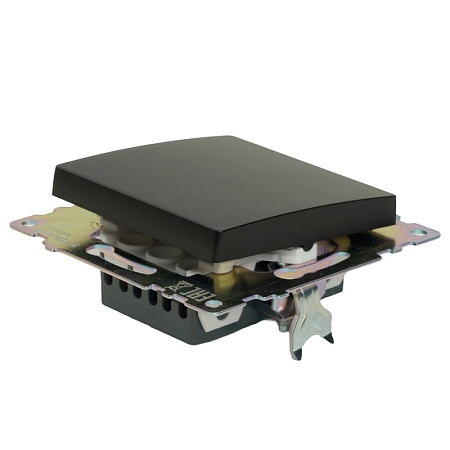 Переключатель перекрестный 1-клавишный (механизм), STEKKER GLS10-7110-05, 250V, 10А, серия Катрин, черный - фото