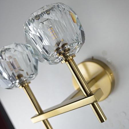 Бра Boule De Cristal Double Sconce Brass Imperiumloft 73769-22 - фото