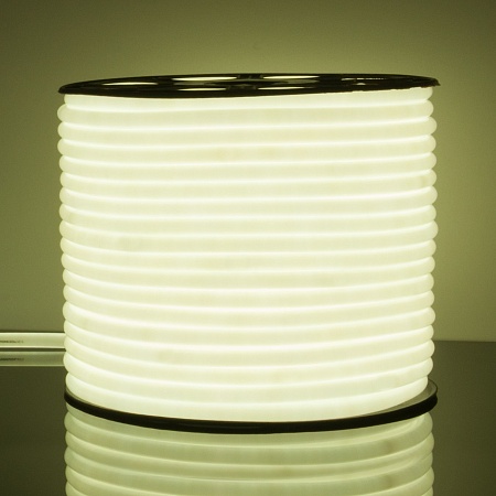 Светодиодный гибкий неон 220 В 9.6 Вт/м 144 Led/м 2835 IP67, круглый холодный белый 6500К, 50 м Гибкий неон 220V 9,6W 144Led 2835 IP67 круглый холодный белый, 50 м Elektrostandard - фото