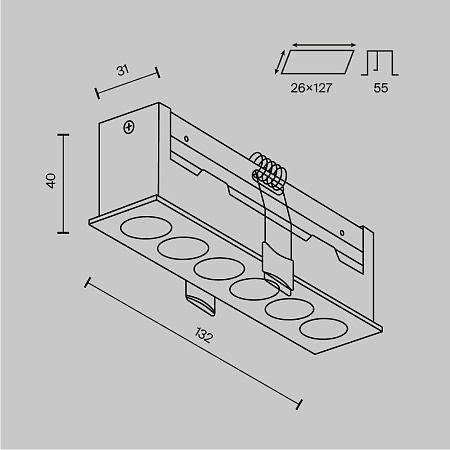 Встраиваемый светильник Technical DL065-12W3-6K-W - фото