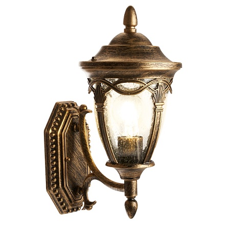 Светильник садово-парковый Feron PL682 на стену вверх 60W 230V E27, черное золото - фото