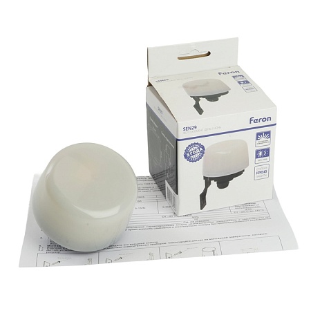 Датчик освещенности-фотоэлемент 2200ВТ белый, SEN29 IP66 - фото