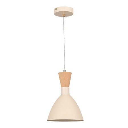 Светильник подвесной Бежевый/Бежевый, Светлое дерево, Золотистый E14 1*40W SLE1256-503-01 - фото