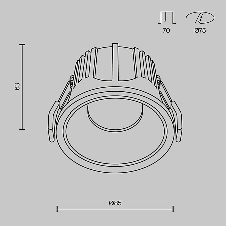 Встраиваемый светильник Technical Alfa LED DL043-01-15W4K-RD-W - фото