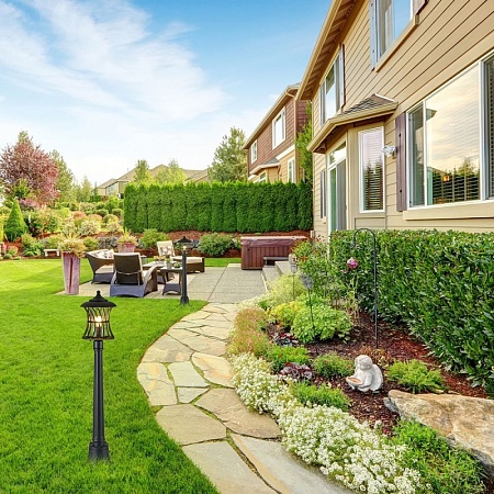 Светильник садово-парковый Feron PL526  столб 60W E27 230V, черный - фото