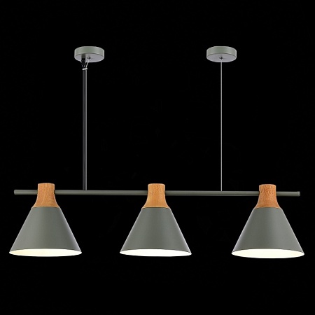 Светильник подвесной Серый/Серый, Светлое дерево E27 3*60W SLE125113-03 - фото