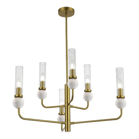 Светильник подвесной ST-Luce латунь/прозрачный E14 6*40W SL1244.303.06 - фото