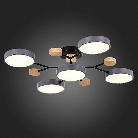 Светильник потолочный Серый/Серый LED 5*12W 3000K/4500K/6000K SLE6006-702-05 - фото