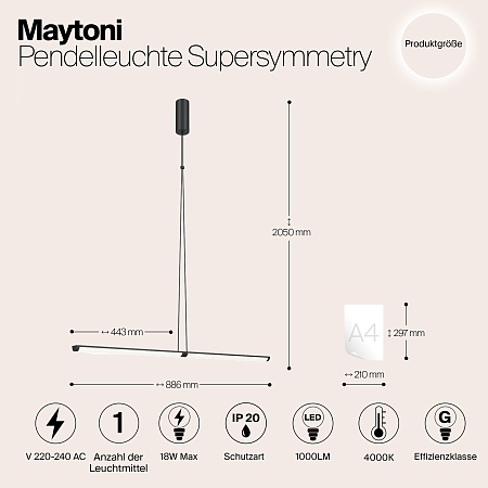 Подвесной светильник Maytoni Supersymmetry P096PL-L11BK1 - фото