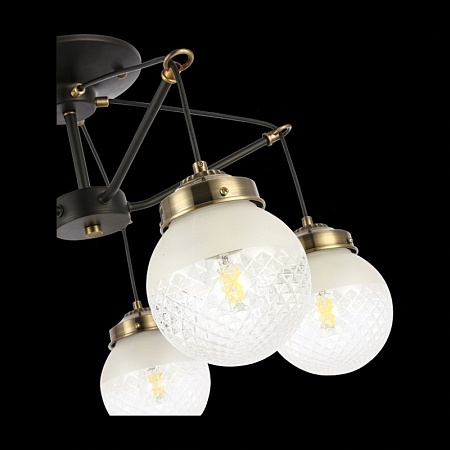 Светильник потолочный Черный, Бронза/Прозрачный, Белый E27 5*60W SLE110302-05 - фото