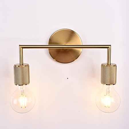 Бра Rh Utilitaire Double Sconce Brass Imperiumloft 123264-22 - фото