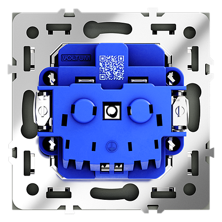Розетка встраиваемая VOLTUM S70 с заземлением 16А, (графит)