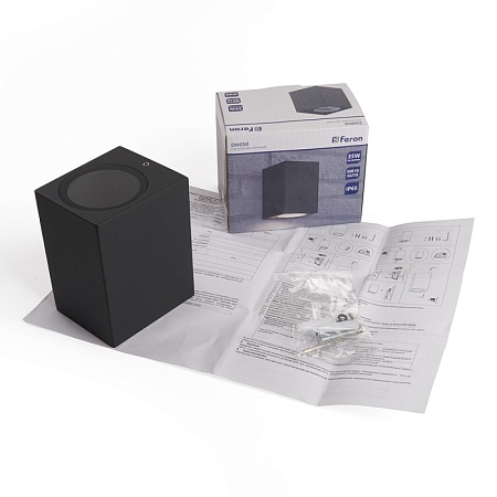 Светильник садово-парковый Feron DH050,на стену, GU10 230V, черный - фото