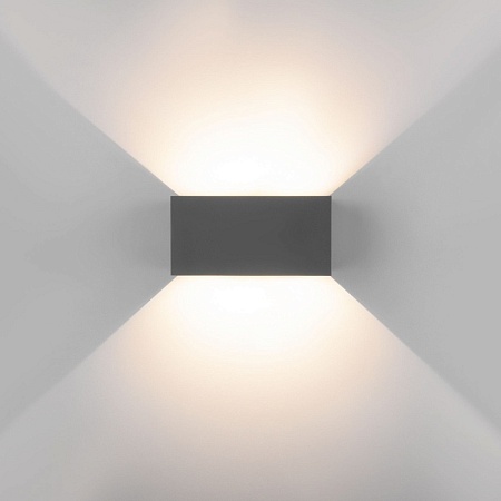 Уличный настенный светодиодный светильник WINNER DOUBLE LED IP54 35137/W серый - фото