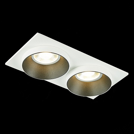 Св-к встр. Белый GU10 2*50W IP20 L175xW92xH38 220V Без ламп ST206.528.02 - фото