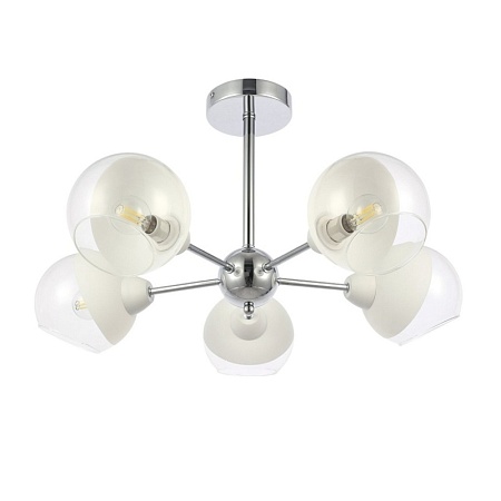 Светильник потолочный Хром/Прозрачный, Матовый никель E14 5*40W SLE102702-05 - фото