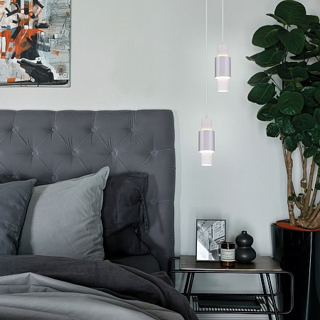 Подвесной акцентный светильник Eurosvet 50204/1 LED белый/матовое серебро - фото