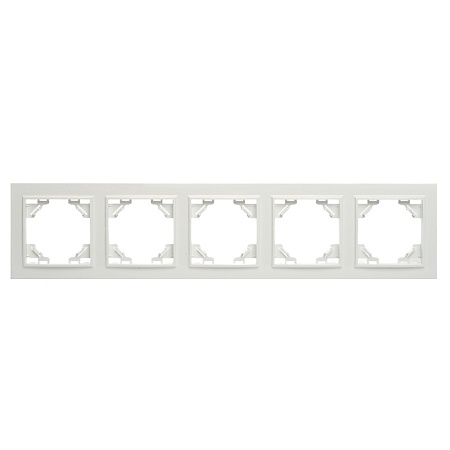 Рамка 5-местная горизонтальная STEKKER, PPFR00-9005-01, серия Эрна, белый - фото