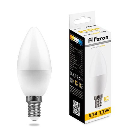 Лампа светодиодная Feron LB-770 Свеча E14 11W 175-265V 2700K - фото