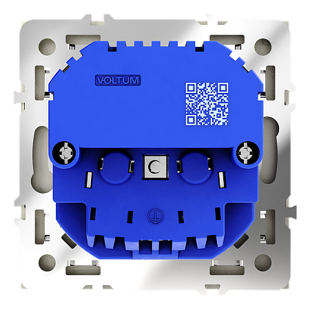 Розетка встраиваемая VOLTUM S70 с заземлением и защитными шторками, 16А, с USB, A+A, (шелк)