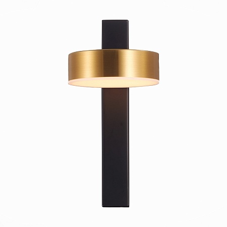 Светильник настенный ST-Luce Черный/Латунь LED 1*7W 3000K SL6000.301.01 - фото