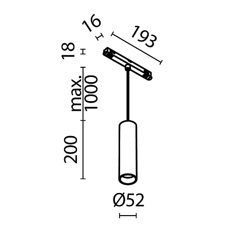 Трековый подвесной светильник Technical FOCUS LED TR041-4-12W3K-M-DS-BBS - фото