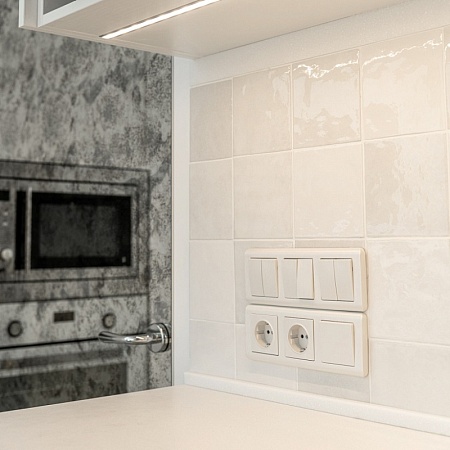 Выключатель одноклавишный перламутровый рифленый WL13-SW-1G - фото