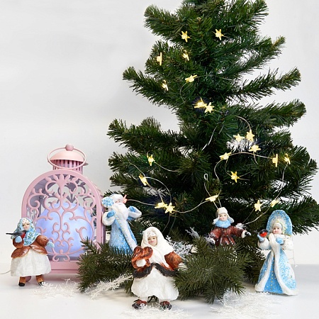 Гирлянда линейная Feron CL572 Звездочки , статичная,4,5м USB 2700K , прозрачный шнур - фото