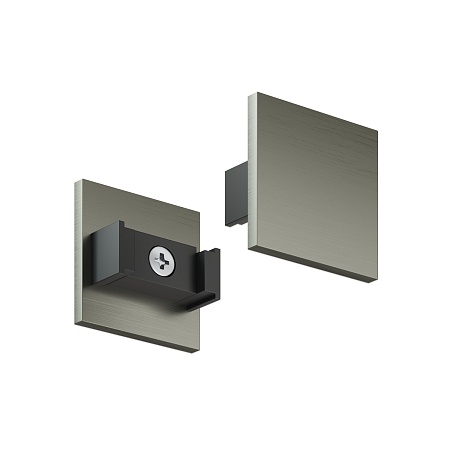 TR5735-DN Торцевая заглушка низкая, для использования без экрана, для трека Shine, серия Base, комплект 2 шт, темный никель, алюминий - фото