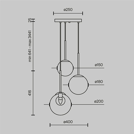 Подвесной светильник Maytoni Basic form MOD521PL-03G - фото