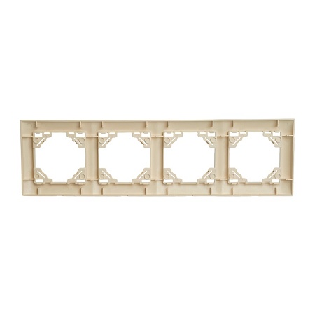 Рамка 4-местная горизонтальная STEKKER, PFR00-9014-02, серия Эрна Элегант, слоновая кость - фото