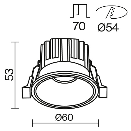 Встраиваемый светильник Technical Round DL058-7W3K-B - фото