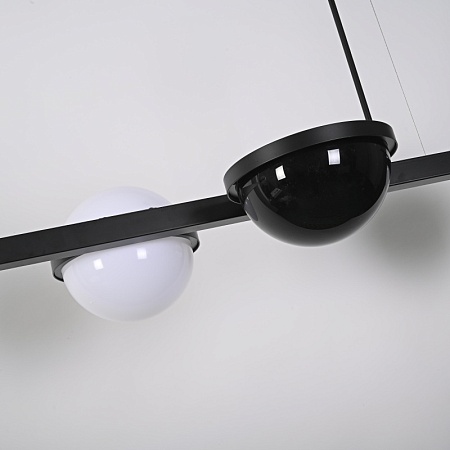 Реечный Подвесной Светильник Palma Wall Lamp 3 Шара + 1 Вазон Горизонтальная Imperiumloft 204173-22 - фото