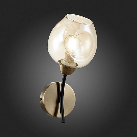 Светильник настенный Бронза, Черный/Янтарный E14 1*40W SLE205301-01 - фото