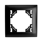 Рамка 1-местная, горизонтальная, STEKKER, PFR00-9011-03, серия Эрна Элегант, черный