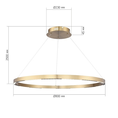 Светильник подвесной ST-Luce латунь/латунь LED 1*43W 4000K SL6238.343.01 - фото