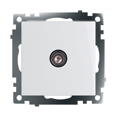 Розетка телевизионная 1-местная (механизм), STEKKER GLS00-7108-01, 75 Ом, 5-862МГц, серия Катрин, белый - фото