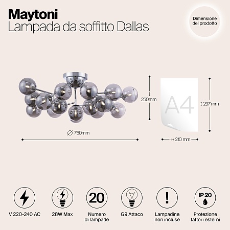 Потолочный светильник Maytoni Dallas MOD545PL-20CH - фото