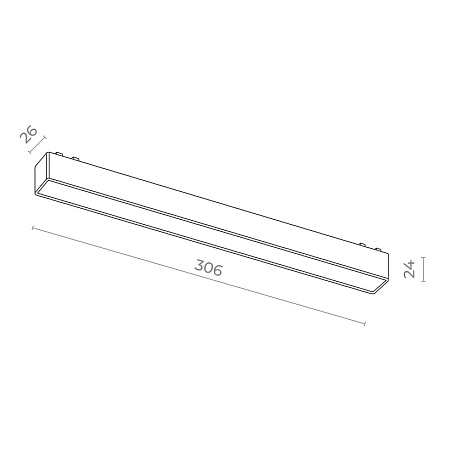 Магнитный трековый светильник Черный LED 1*20W 3000K 940Lm Ra>90 IP20 L615xW26xH24 48V ST674.436.20 - фото