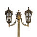 Светильник садово-парковый Feron PL109  четырехгранный,столб 2*60W 230V E27, черное золото - фото