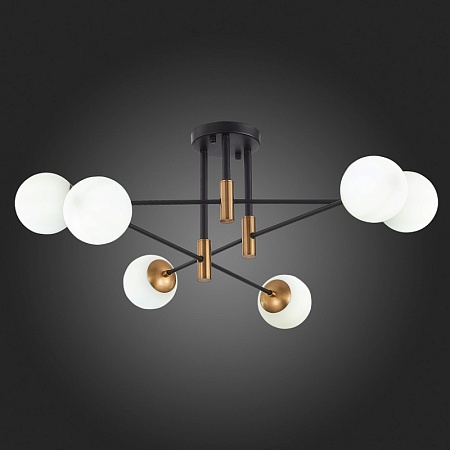 Люстра потолочная ST-Luce Бронза,Черный/Белый E27 6*40W SL1203.402.06 - фото