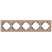 Рамка 5-местная, металл, STEKKER, MFR00-7005-02, серия Катрин, шампань