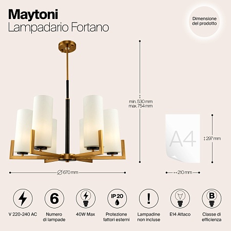 Люстра Maytoni Fortano MOD089PL-06BS - фото