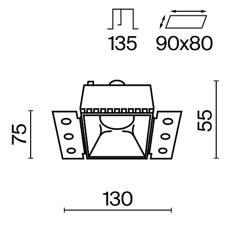 Встраиваемый светильник Technical Share DL051-01-GU10-SQ-WB - фото