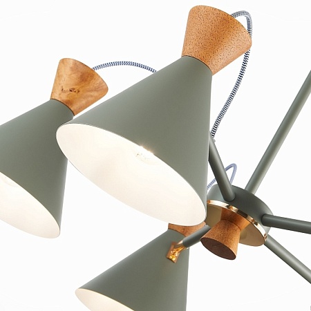 Светильник потолочный Серый, Золотистый/Серый, Темное дерево E14 5*40W SLE125112-05 - фото