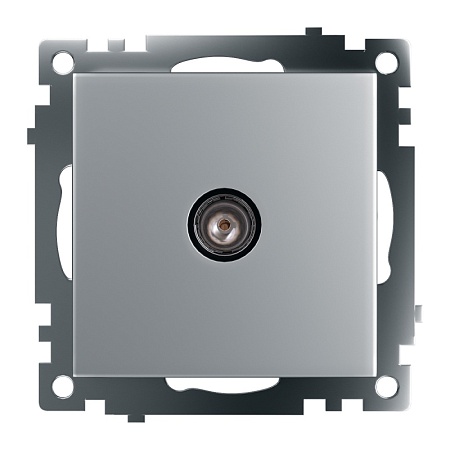 Розетка телевизионная 1-местная (механизм), STEKKER GLS00-7108-03, 75 Ом, 5-862МГц, серия Катрин, серебро - фото